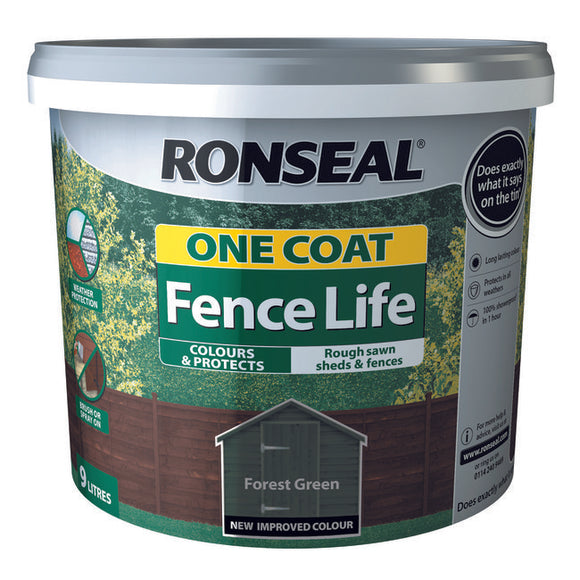 One Coat Fence Life 9L Forest Green - T.O'Higgins Homevalue - Galway
