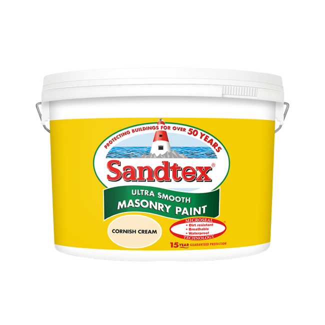 Sandtex Microseal Smooth Masonry Cornish Cream 10L