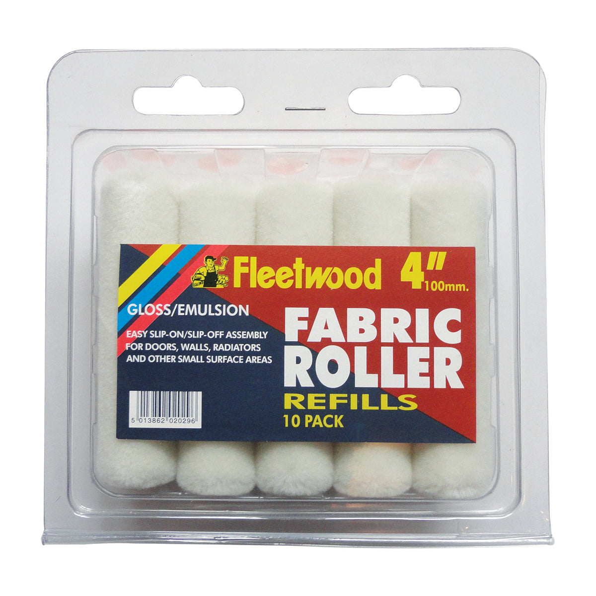Fleetwood Fabric Roller 4 inch 10 pack