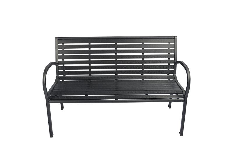 POLYWOOD SLATTED BLACK BENCH