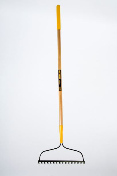 TRUE TEMPER BOW RAKE 16 TOOTH WOOD HANDLE