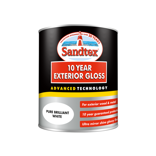 Sandtex 10 Year Gloss Brilliant White 750ml