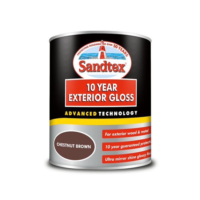 Sandtex 10 Year Gloss Chestnut Brown 750ml