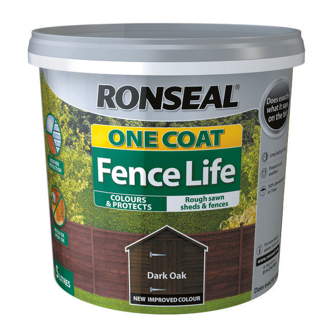 One Coat Fence Life 5L Dark Oak