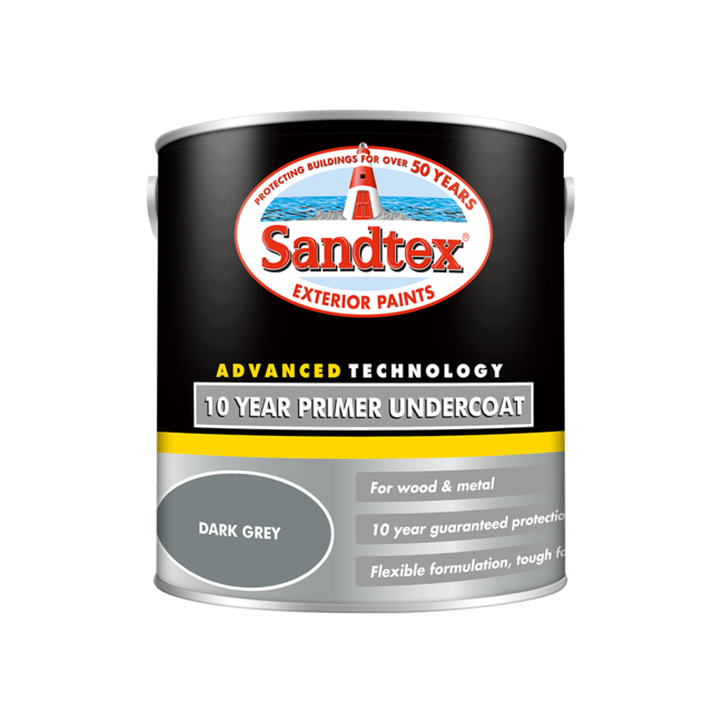 Sandtex 10 Year Primer Undercoat Dark Grey 2.5L