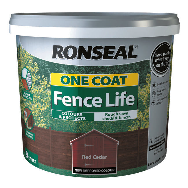 One Coat Fence Life 9L Red Cedar