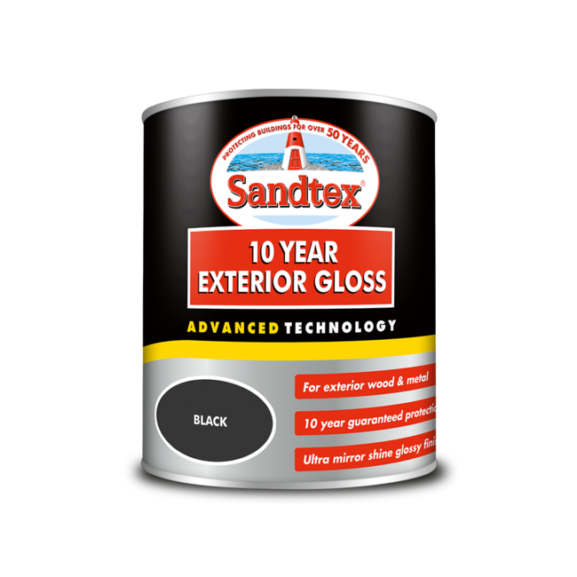 Sandtex 10 Year Gloss Black 750ml