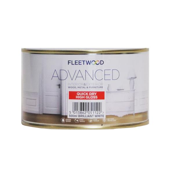 Fleetwood Advanced Quick Dry Gloss Brilliant White 500ml