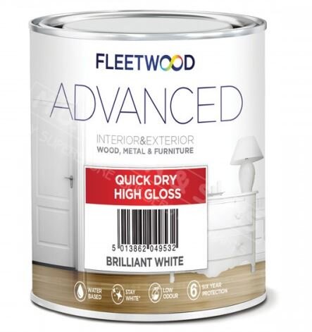 Fleetwood Advanced Quick Dry Gloss Brilliant White 5L - T.O'Higgins Homevalue - Galway