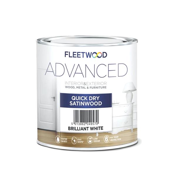 Fleetwood Advanced Quick Dry Satinwood Brilliant White 1L