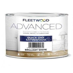 Fleetwood Advanced Quick Dry Satinwood Brilliant White 500ml - T.O'Higgins Homevalue - Galway