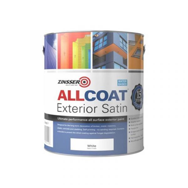 Zinsser All Coat Exterior Satin White 2.5L T.O'Higgins Homevalue Galway