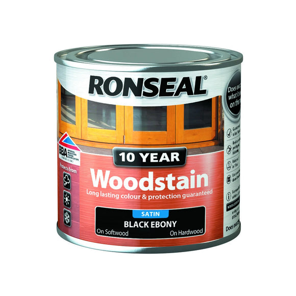 Ronseal Woodstain Ebony Satin 250ml - T.O'Higgins Homevalue - Galway