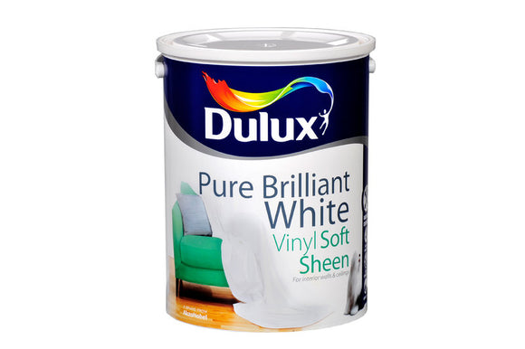 Dulux Vinyl Soft Sheen Pure Brilliant White  5L - T.O'Higgins Homevalue - Galway