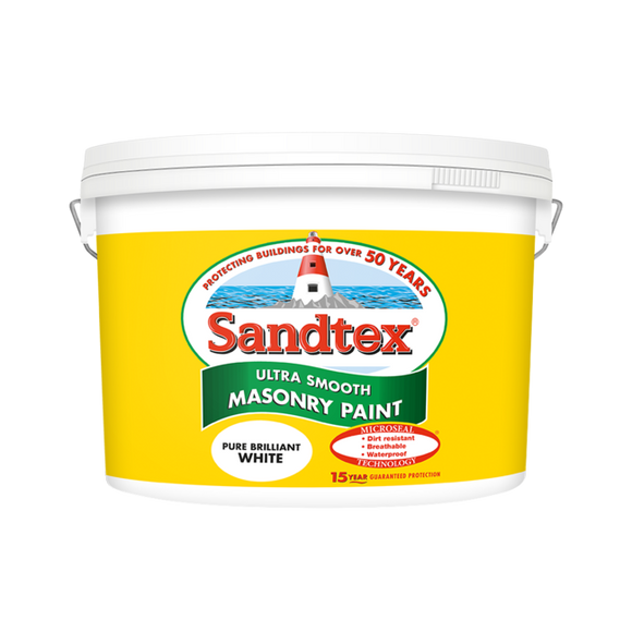 Sandtex Microseal Smooth Masonry Brilliant White 10L - T.O'Higgins Homevalue - Galway