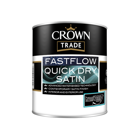 Crown Fastflow Quick Dry Satin White 1L - T.O'Higgins Homevalue - Galway