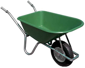 100L Green PVC Garden Wheelbarrow Assembled