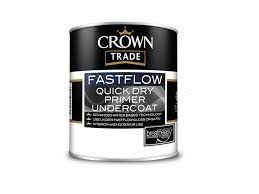 Crown Fastflow Quick Dry Undercoat/Primer White 1L - T.O'Higgins Homevalue - Galway
