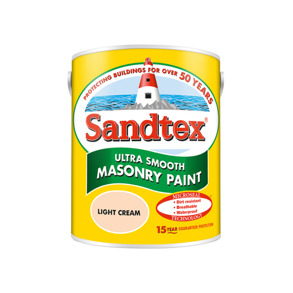 Sandtex Microseal Smooth Masonry Light Cream 5L - T.O'Higgins Homevalue - Galway