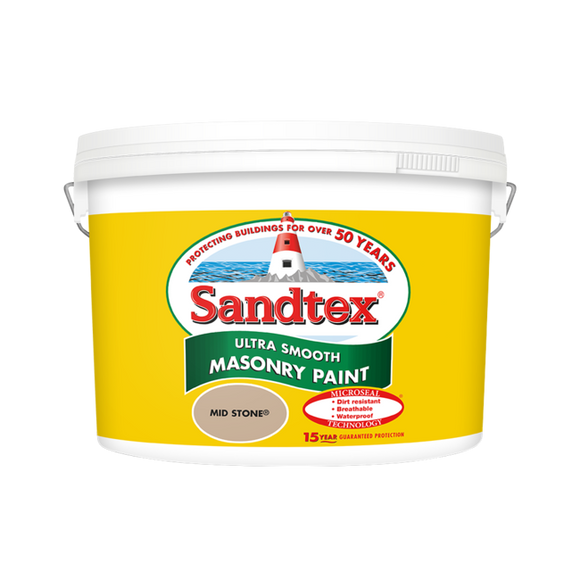 Sandtex Microseal Smooth Masonry Midstone 10L - T.O'Higgins Homevalue - Galway