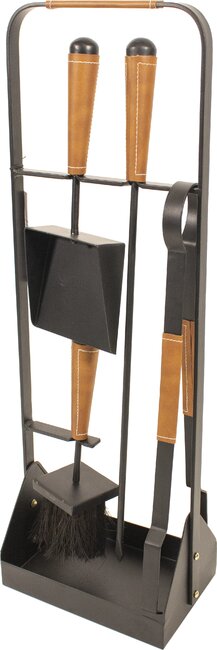 Contemporary Companion Set Black & Tan Leather - T.O'Higgins Homevalue - Galway