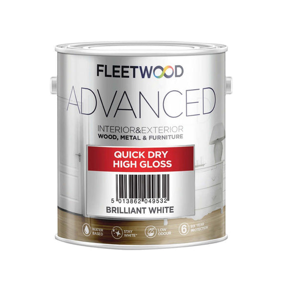 Fleetwood Advanced Quick Dry Gloss Brilliant White 2.5L - T.O'Higgins Homevalue - Galway