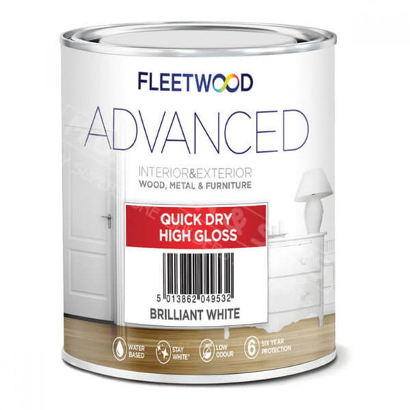 Fleetwood Advanced Quick Dry Gloss Brilliant White 1L - T.O'Higgins Homevalue - Galway
